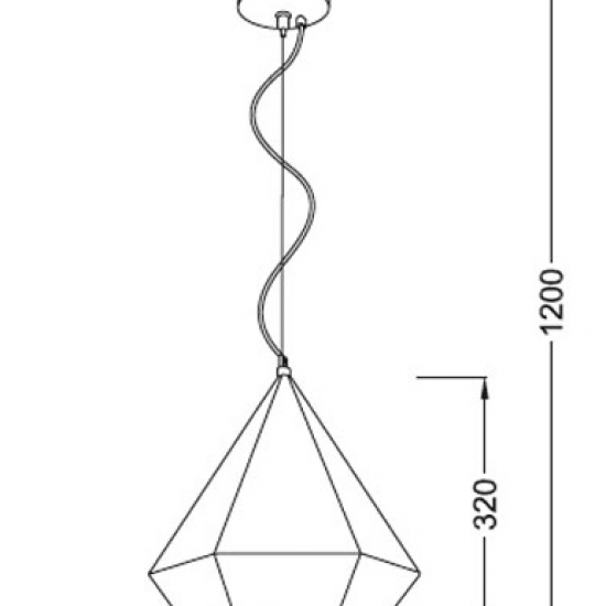 ΚΡΕΜΑΣΤΟ ΜΟΝΟΦΩΤΟ ΦΩΤΙΣΤΙΚΟ ΜΕΤΑΛΛΙΚΟ ΚΑΦΕ Φ32ΧΗ120CM