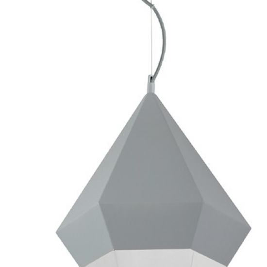 ΚΡΕΜΑΣΤΟ Φ/Σ 1ΧΕ27 ΜΕΤΑΛΛΙΚΟ ΓΚΡΙ ΠΟΛΥΓΩΝΟ Φ32ΧΗ120CM