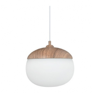 ΚΡΕΜΑΣΤΟ Φ/Σ 1ΧΕ27 ΜΕΤΑΛΛΙΚΟ ΑΠΟΧΡΩΣΗ ΞΥΛΟΥ+ΟΠΑΛ ΓΥΑΛΙ Φ23ΧΗ120CM