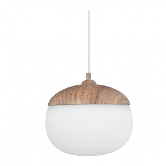 ΚΡΕΜΑΣΤΟ Φ/Σ 1ΧΕ27 ΜΕΤΑΛΛΙΚΟ ΑΠΟΧΡΩΣΗ ΞΥΛΟΥ+ΟΠΑΛ ΓΥΑΛΙ Φ23ΧΗ120CM