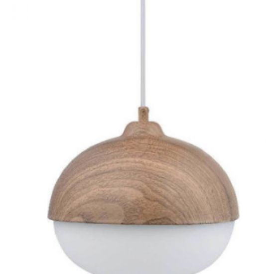 ΚΡΕΜΑΣΤΟ Φ/Σ 1ΧΕ27 ΜΕΤΑΛΛΙΚΟ ΑΠΟΧΡΩΣΗ  ΞΥΛΟΥ+ΟΠΑΛ ΓΥΑΛΙ Φ25ΧΗ120CM