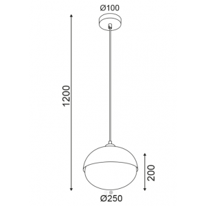 ΚΡΕΜΑΣΤΟ Φ/Σ 1ΧΕ27 ΜΕΤΑΛΛΙΚΟ ΑΠΟΧΡΩΣΗ  ΞΥΛΟΥ+ΟΠΑΛ ΓΥΑΛΙ Φ25ΧΗ120CM 