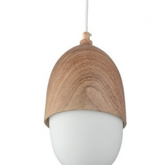 ΚΡΕΜΑΣΤΟ Φ/Σ 1ΧΕ27 ΜΕΤΑΛΛΙΚΟ ΑΠΟΧΡΩΣΗ ΞΥΛΟΥ+ΟΠΑΛ ΓΥΑΛΙ Φ16ΧΗ120CM