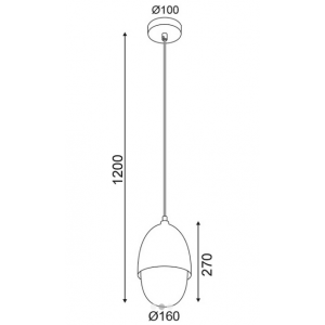 ΚΡΕΜΑΣΤΟ Φ/Σ 1ΧΕ27 ΜΕΤΑΛΛΙΚΟ ΑΠΟΧΡΩΣΗ ΞΥΛΟΥ+ΟΠΑΛ ΓΥΑΛΙ Φ16ΧΗ120CM