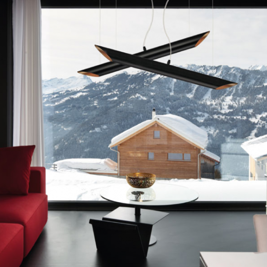 ΚΡΕΜΑΣΤΟ Φ/Σ 2ΧGU10 ΜΕΤΑΛΛΙΚΟ ΜΑΥΡΟ+ΧΡΥΣΟ Φ6Χ80XH120CM