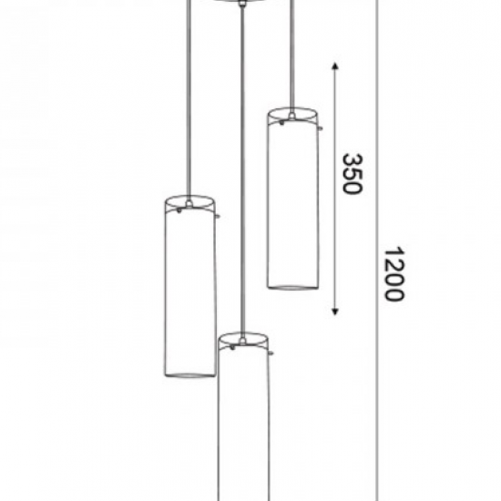 ΚΡΕΜΑΣΤΟ Φ/Σ 3ΧΕ27 ΧΡΩΜΙΟ ΓΥΑΛΙ+ΜΕΤΑΛΛΟ Φ28ΧΗ120CM