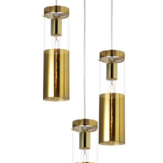 ΚΡΕΜΑΣΤΟ Φ/Σ 3ΧΕ27 ΟΡΕΙΧΑΛΚΟ ΓΥΑΛΙ+ΜΕΤΑΛΛΟ Φ28ΧΗ120CM