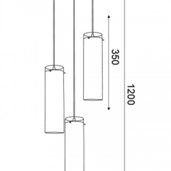 ΚΡΕΜΑΣΤΟ Φ/Σ 3ΧΕ27 ΟΡΕΙΧΑΛΚΟ ΓΥΑΛΙ+ΜΕΤΑΛΛΟ Φ28ΧΗ120CM