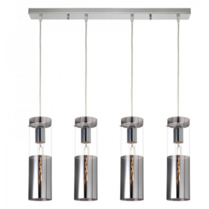 ΚΡΕΜΑΣΤΟ Φ/Σ 4ΧΕ27 ΧΡΩΜΙΟ ΓΥΑΛΙ+ΜΕΤΑΛΛΟ 70Χ10ΧΗ120CM