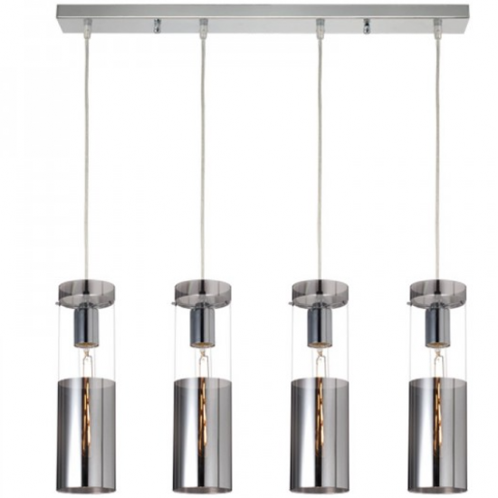 ΚΡΕΜΑΣΤΟ Φ/Σ 4ΧΕ27 ΧΡΩΜΙΟ ΓΥΑΛΙ+ΜΕΤΑΛΛΟ 70Χ10ΧΗ120CM