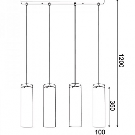 ΚΡΕΜΑΣΤΟ Φ/Σ 4ΧΕ27 ΧΡΩΜΙΟ ΓΥΑΛΙ+ΜΕΤΑΛΛΟ 70Χ10ΧΗ120CM