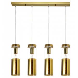 ΚΡΕΜΑΣΤΟ Φ/Σ 4ΧΕ27 ΟΡΕΙΧΑΛΚΟ ΓΥΑΛΙ+ΜΕΤΑΛΛΟ 70Χ10ΧΗ120CM