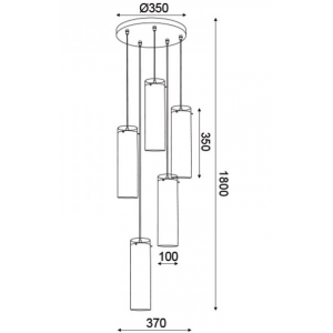 KIRMA ΚΡΕΜΑΣΤΟ ΦΩΤΙΣΤΙΚΟ 5ΦΩΤΟ ΓΥΑΛΙ ΑΣΗΜΙ Φ37xΗ180cm