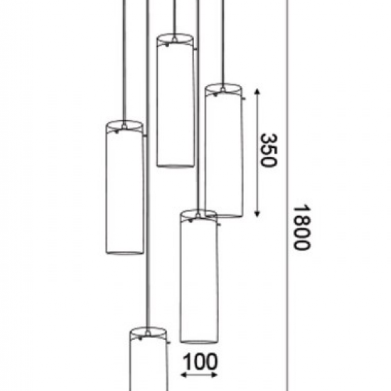KIRMA ΚΡΕΜΑΣΤΟ ΦΩΤΙΣΤΙΚΟ 5ΦΩΤΟ ΓΥΑΛΙ ΑΣΗΜΙ Φ37xΗ180cm