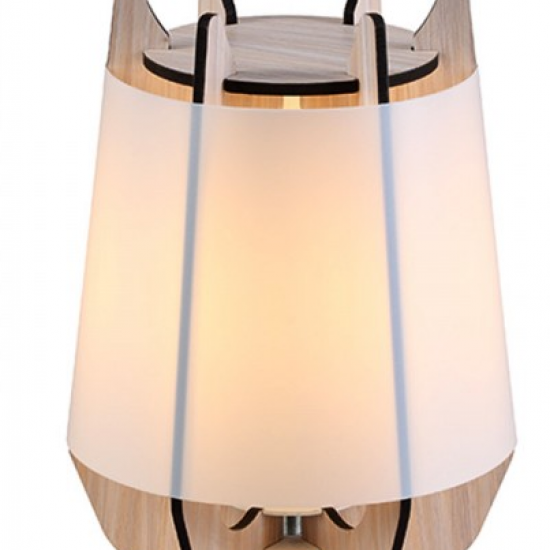 ΕΠΙΤΡΑΠΕΖΙΟ Φ/Σ 1ΧE27 ΛΕΥΚΟ ΠΛΑΣΤΙΚΟ+ΑΠΟΧΡΩΣΗ ΑΝΟΙΧΤΟΥ ΞΥΛΟΥ MDF Φ25ΧΗ36CM