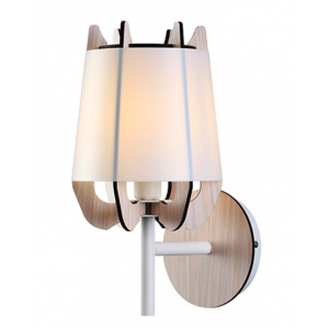 ΕΠΙΤΟΙΧΟ Φ/Σ 1ΧE27 ΛΕΥΚΟ ΠΛΑΣΤΙΚΟ+ΜΕΤΑΛΛΙΚΟ+ΑΠΟΧΡΩΣΗ ΑΝΟΙΧΤΟΥ ΞΥΛΟΥ MDF 17Χ21X32,5