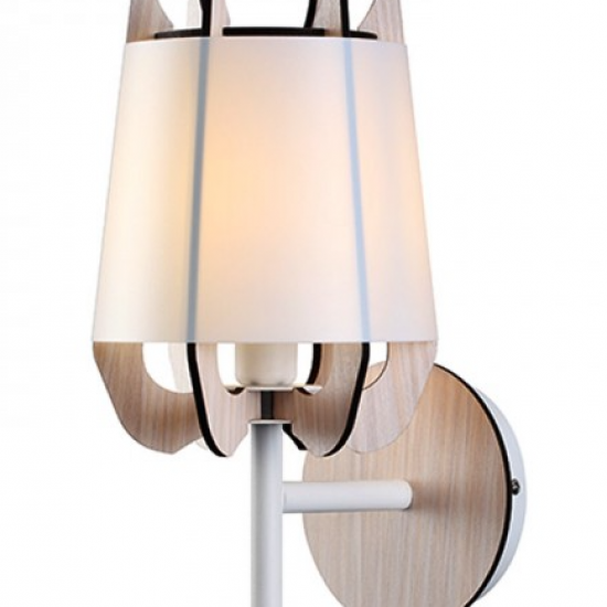 ΕΠΙΤΟΙΧΟ Φ/Σ 1ΧE27 ΛΕΥΚΟ ΠΛΑΣΤΙΚΟ+ΜΕΤΑΛΛΙΚΟ+ΑΠΟΧΡΩΣΗ ΑΝΟΙΧΤΟΥ ΞΥΛΟΥ MDF 17Χ21X32,5