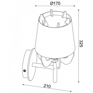ΕΠΙΤΟΙΧΟ Φ/Σ 1ΧE27 ΛΕΥΚΟ ΠΛΑΣΤΙΚΟ+ΜΕΤΑΛΛΙΚΟ+ΑΠΟΧΡΩΣΗ ΑΝΟΙΧΤΟΥ ΞΥΛΟΥ MDF 17Χ21X32,5