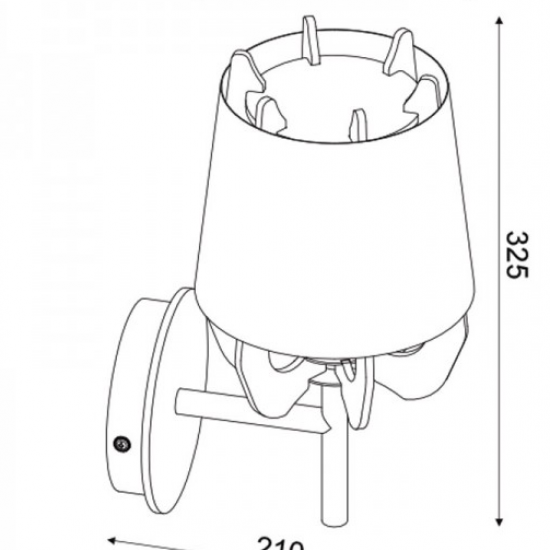 ΕΠΙΤΟΙΧΟ Φ/Σ 1ΧE27 ΛΕΥΚΟ ΠΛΑΣΤΙΚΟ+ΜΕΤΑΛΛΙΚΟ+ΑΠΟΧΡΩΣΗ ΑΝΟΙΧΤΟΥ ΞΥΛΟΥ MDF 17Χ21X32,5
