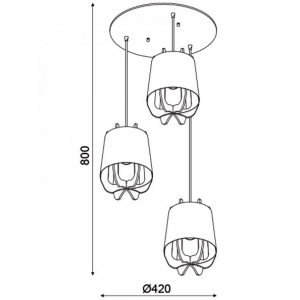 ΚΡΕΜΑΣΤΟ Φ/Σ 3ΧE27 ΛΕΥΚΟ ΠΛΑΣΤΙΚΟ+ΑΠΟΧΡΩΣΗ ΑΝΟΙΧΤΟΥ ΞΥΛΟΥ MDF Φ35XH80CM