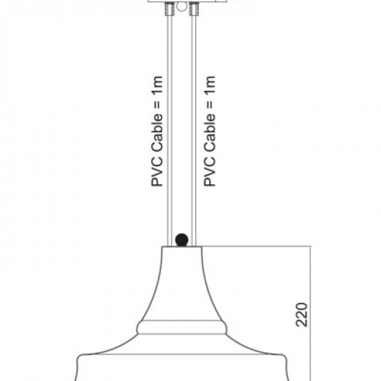 ΚΑΜΠΑΝΑ ΜΕΤΑΛΛΙΚΗ ΜΑΥΡΗ 1ΧE27 2ΚΑΛΩΔΙΩΝ Φ34CM