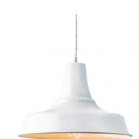 ΚΑΜΠΑΝΑ ΜΕΤΑΛΛΙΚΗ ΛΕΥΚΗ Φ34CM 1ΧE27