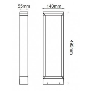 Ripi Κολωνάκι LED 8W Σε Σκούρο Γκρί Χρώμα