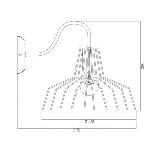 ΑΠΛΙΚΑ ΜΕΤΑΛΛΙΚΗ ΜΑΥΡΗ ΚΑΜΠΑΝΑ 1 Χ Ε27 Φ30CM 