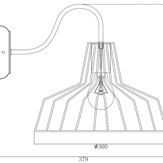 ΑΠΛΙΚΑ ΜΕΤΑΛΛΙΚΗ ΜΑΥΡΗ ΚΑΜΠΑΝΑ 1 Χ Ε27 Φ30CM