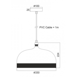 ΔΙΧΡΩΜΗ ΜΕΤΑΛΛ.ΚΡΕΜΑΣ.ΚΑΜΠΑΝΑ 1ΧΕ27 ΛΕΥΚΟ-ΜΑΥΡΟ ΑΝΤΙΚΕ Φ33cm