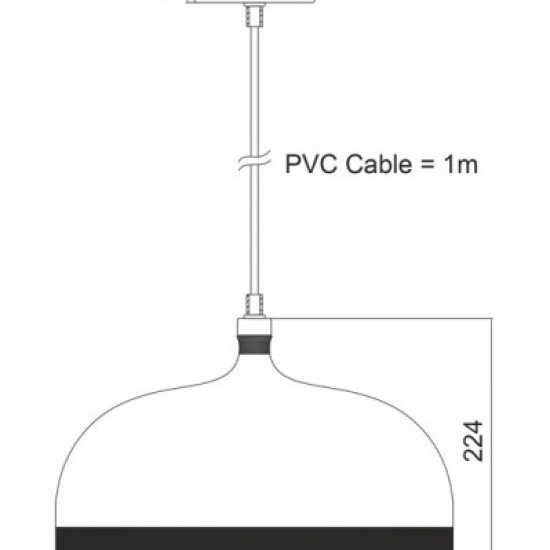 ΔΙΧΡΩΜΗ ΜΕΤΑΛΛ.ΚΡΕΜΑΣ.ΚΑΜΠΑΝΑ 1ΧΕ27 ΛΕΥΚΟ-ΜΑΥΡΟ ΑΝΤΙΚΕ Φ33cm