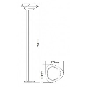 Berka Κολωνάκι LED 7W Ύψους 80cm Σε Σκούρο Γκρί Χρώμα