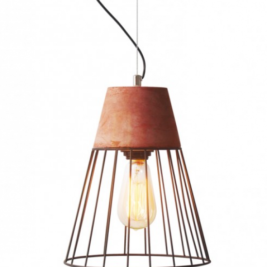 ΜΕΤΑΛΛΙΚΗ ΚΑΜΠΑΝΑ 1ΧΕ27 ΜΑΥΡΗ ΜΕ ΚΟΚΚΙΝΟ ΤΣΙΜΕΝΤΟ Φ25χΗ30cm