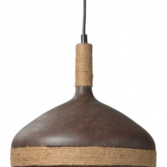 ΜΕΤΑΛΛΙΚΗ ΚΑΜΠΑΝΑ 1ΧΕ27 ΣΚΟΥΡΙΑ ΜΕ ΣΧΟΙΝΙ Φ30χΗ27cm