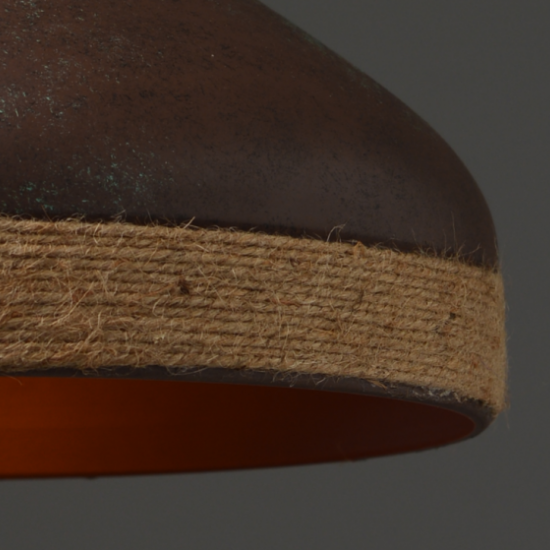 ΜΕΤΑΛΛΙΚΗ ΚΑΜΠΑΝΑ 1ΧΕ27 ΣΚΟΥΡΙΑ ΜΕ ΣΧΟΙΝΙ Φ30χΗ27cm