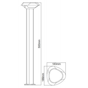 Berka Κολωνάκι LED 7W Ύψους 50cm Σε Σκούρο Γκρί Χρώμα