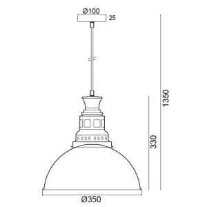 ΚΡΕΜΑΣΤΟ Φ/Σ 1ΧΕ27 ΜΕΤΑΛΛΙΚΟ ΠΡΑΣΙΝΟ ΑΝΤΙΚΕ Φ35ΧΗ135CM 