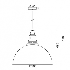 ΚΡΕΜΑΣΤΟ Φ/Σ 1ΧΕ27 ΜΕΤΑΛΛΙΚΟ ΠΡΑΣΙΝΟ ΑΝΤΙΚΕ Φ50ΧΗ145CM