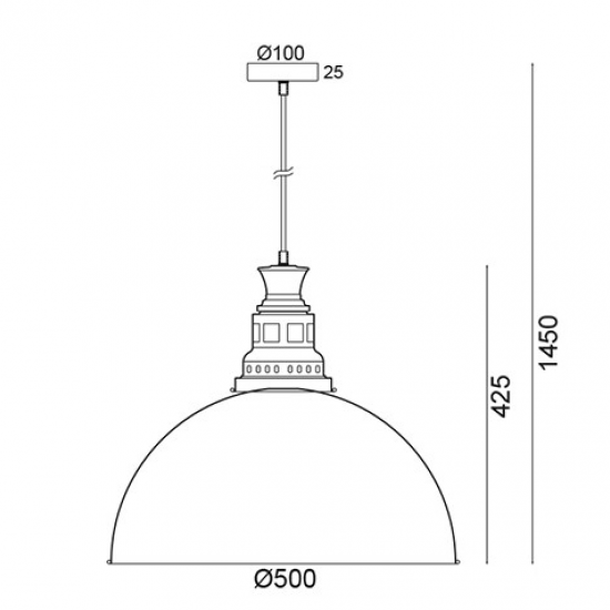 ΚΡΕΜΑΣΤΟ Φ/Σ 1ΧΕ27 ΜΕΤΑΛΛΙΚΟ ΠΡΑΣΙΝΟ ΑΝΤΙΚΕ Φ50ΧΗ145CM