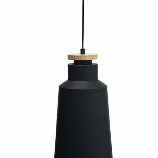 ΚΡΕΜΑΣΤΟ Φ/Σ 1ΧΕ27 ΜΕΤΑΛΛΙΚΟ ΜΑΥΡΟ+ΞΥΛΟ Φ20ΧΗ140CM