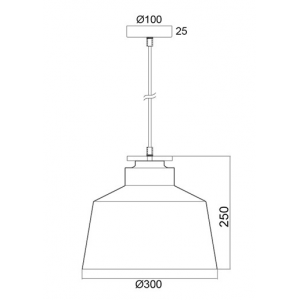 ΚΡΕΜΑΣΤΟ Φ/Σ 1ΧΕ27 ΜΕΤΑΛΛΙΚΟ ΜΑΥΡΟ+ΞΥΛΟ Φ30ΧΗ120CM 