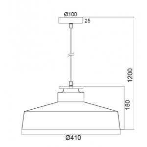 ΚΡΕΜΑΣΤΟ Φ/Σ 1ΧΕ27 ΜΕΤΑΛΛΙΚΟ ΜΑΥΡΟ+ΞΥΛΟ Φ41ΧΗ120CM