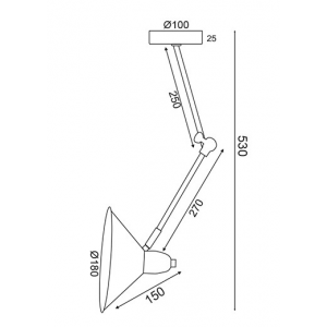 ΕΠΙΤΟΙΧΙΟ Φ/Σ 1ΧΕ27 ΜΑΥΡΟ ΜΕΤΑΛΛΙΚΟ Φ18Χ53CM