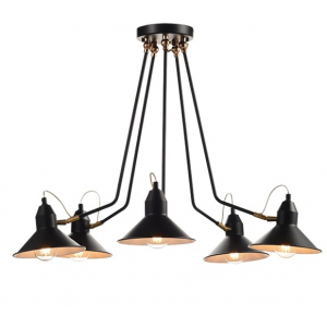 SANTO ΚΡΕΜΑΣΤΟ ΦΩΤΙΣΤΙΚΟ 5ΦΩΤΟ ΜΕΤΑΛΛΟ ΜΑΥΡΟ Φ69xΗ60CM