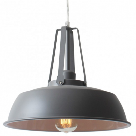 ΜΕΤΑΛΛΙΚΗ ΚΑΜΠΑΝΑ 1ΧΕ27 ΓΚΡΙ Φ35χΗ28cm