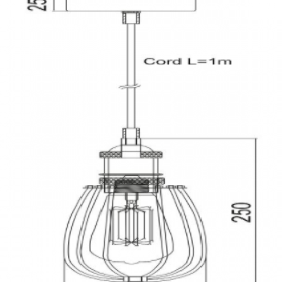 ΚΡΕΜΑΣΤΟ ΜΕΤΑΛΛΙΚΟ ΜΑΥΡΟ Φ10CM 1ΧE27
