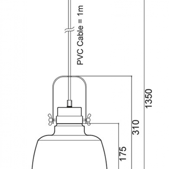 ΚΡΕΜΑΣΤΟ Φ/Σ 1XE27 ΜΕΤΑΛΛΙΚΟ ΜΑΥΡΟ+ΑΠΟΧΡΩΣΗ ΞΥΛΟΥ Φ22ΧΗ135CM