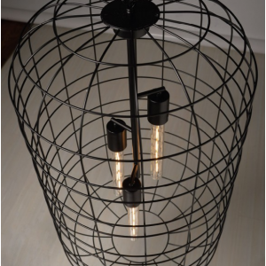 ILIADA ΚΡΕΜΑΣΤΟ ΦΩΤΙΣΤΙΚΟ 3ΦΩΤΟ ΜΕΤΑΛΛΟ ΜΑΥΡΟ D43xH120cm