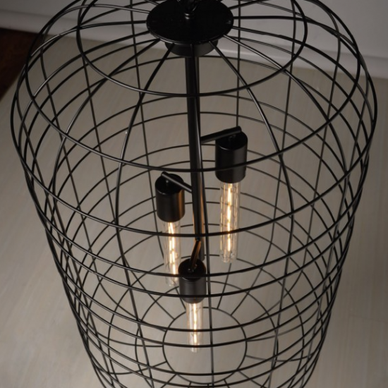 ILIADA ΚΡΕΜΑΣΤΟ ΦΩΤΙΣΤΙΚΟ 3ΦΩΤΟ ΜΕΤΑΛΛΟ ΜΑΥΡΟ D43xH120cm