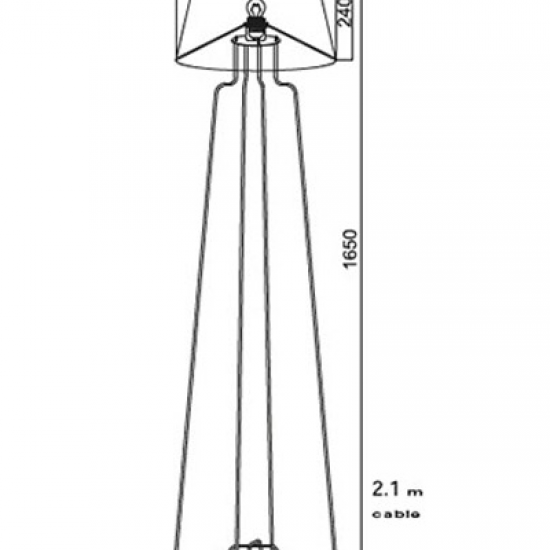 Φ/Σ ΔΑΠΕΔΟΥ 1ΧΕ27 ΜΕΤΑΛΛΙΚΟ ΟΡΕΙΧΑΛΚΙΝΟ+ΜΑΥΡΟ ΑΜΠΑΖΟΥΡ Φ42ΧΗ165CM